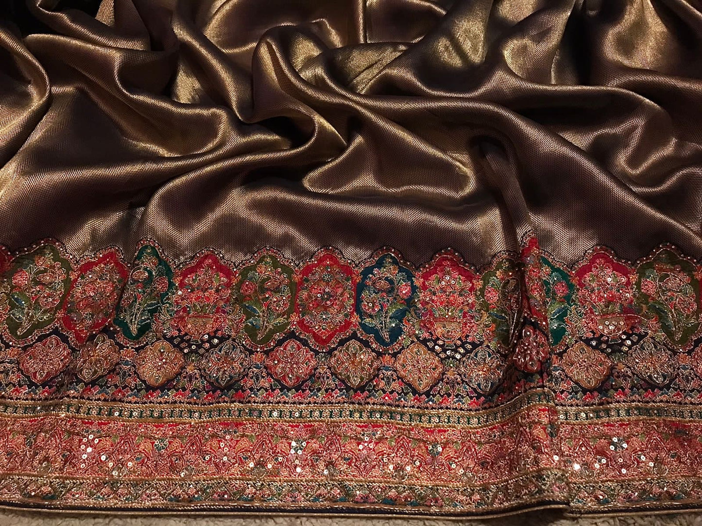 Kani Silk saree Kashmiri sarees Indian sari blouse SaffronFashion