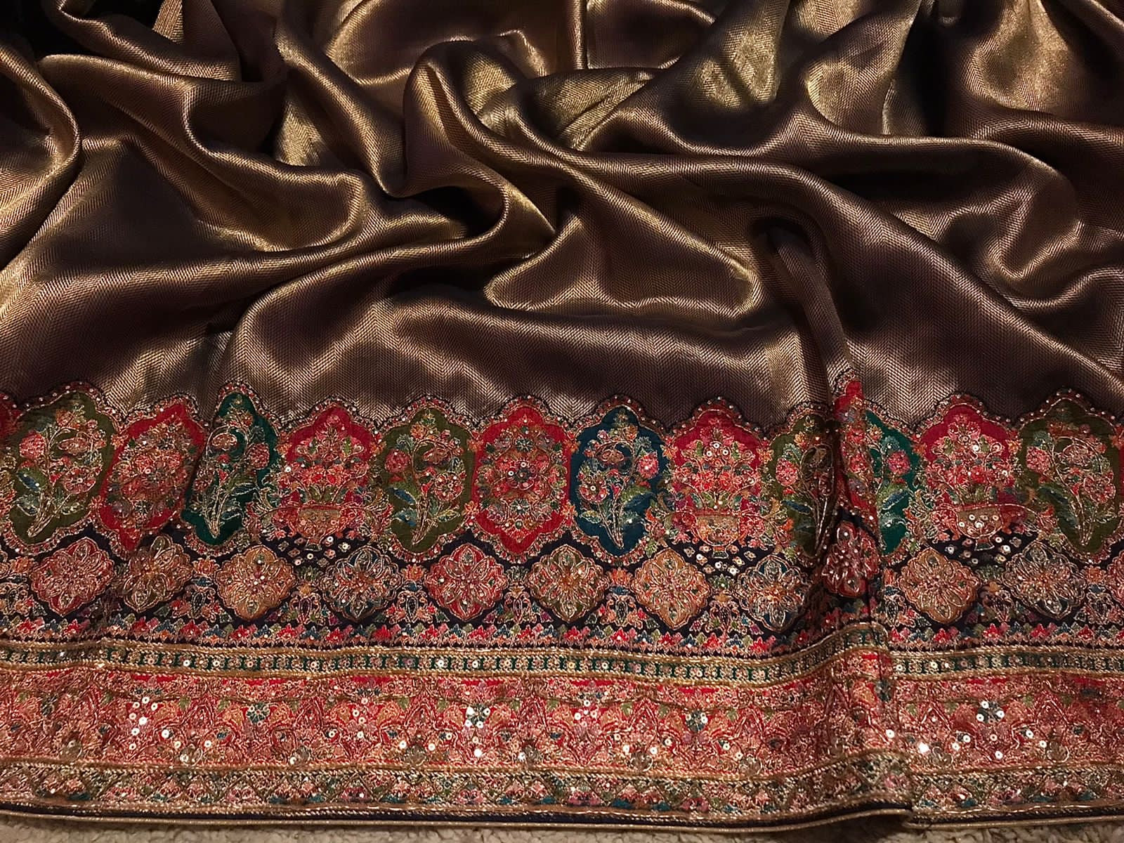Kani Silk saree Kashmiri sarees Indian sari blouse SaffronFashion