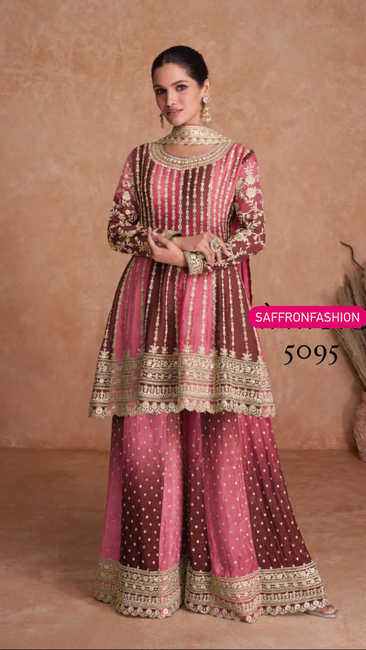 Ruvika chinon dress Indian dress - Saffronfashionindia
