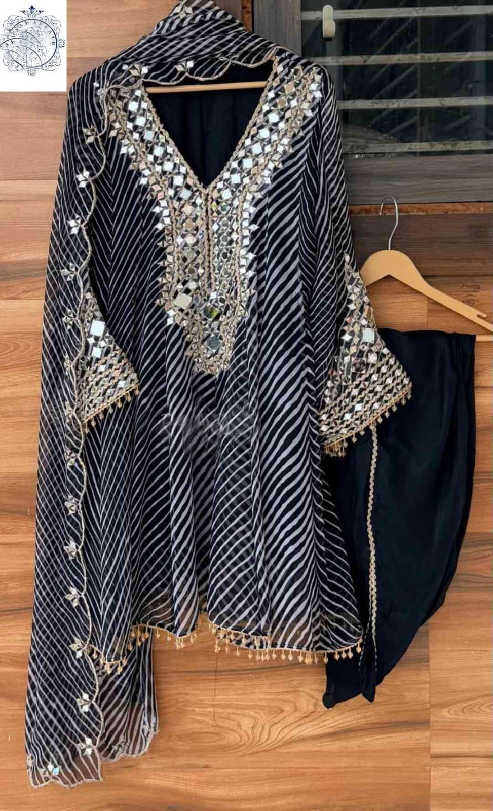 Lehariya Anarkali salwar suit women dresses SaffronFashion