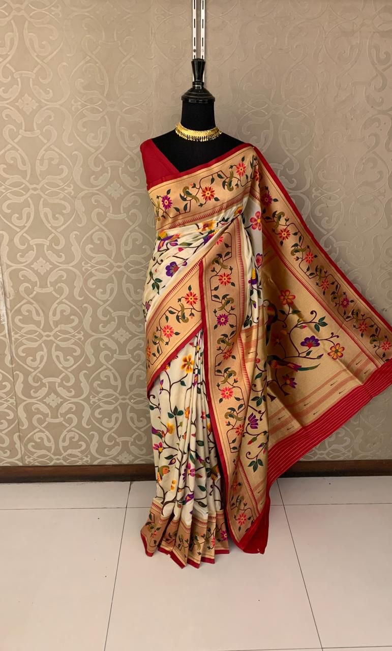 Maharani styled inspired Paithani saree - Saffronfashionindia