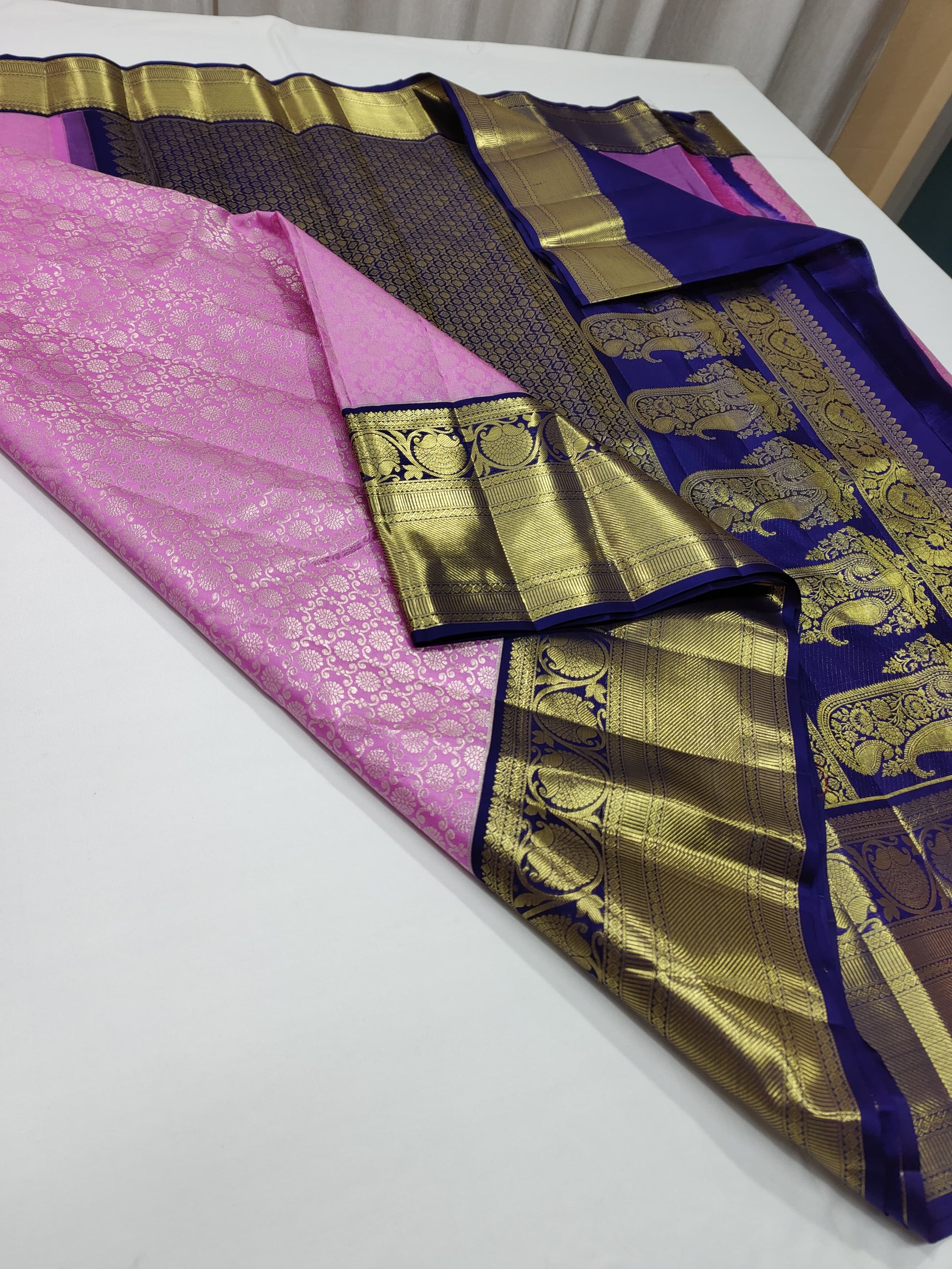 Silk pink Kanjeevaram saree women saree South Indian sarees - Saffronfashionindia