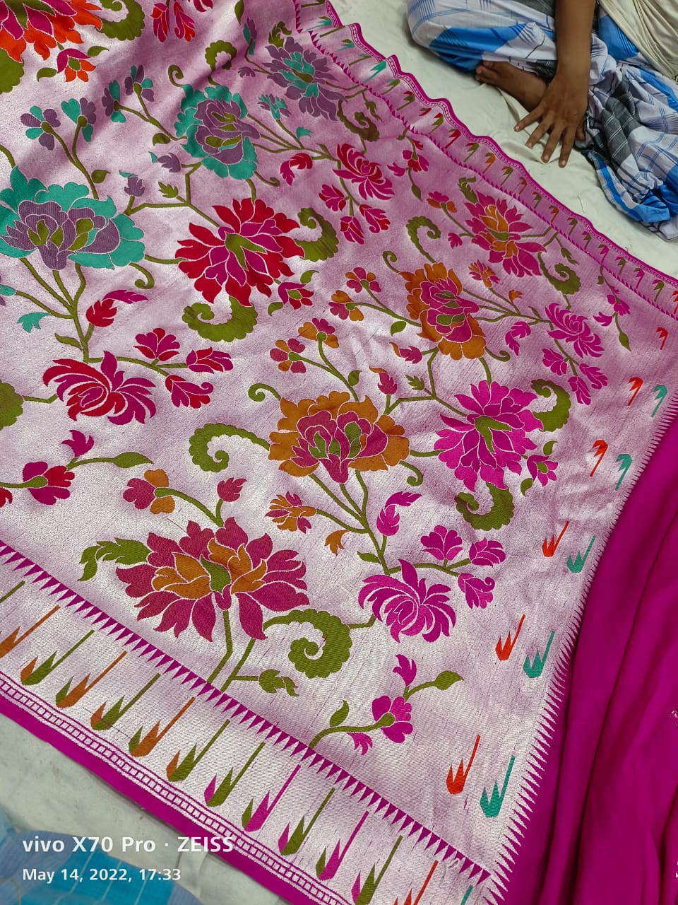 Tussar Khaddi Gorgette handloom saree Indian sari - Saffronfashionindia