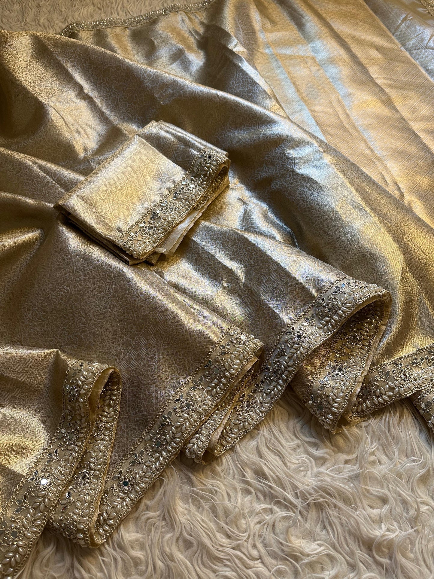 Malvika saree Kanjeevaram silk zari saree blouse SaffronFashion