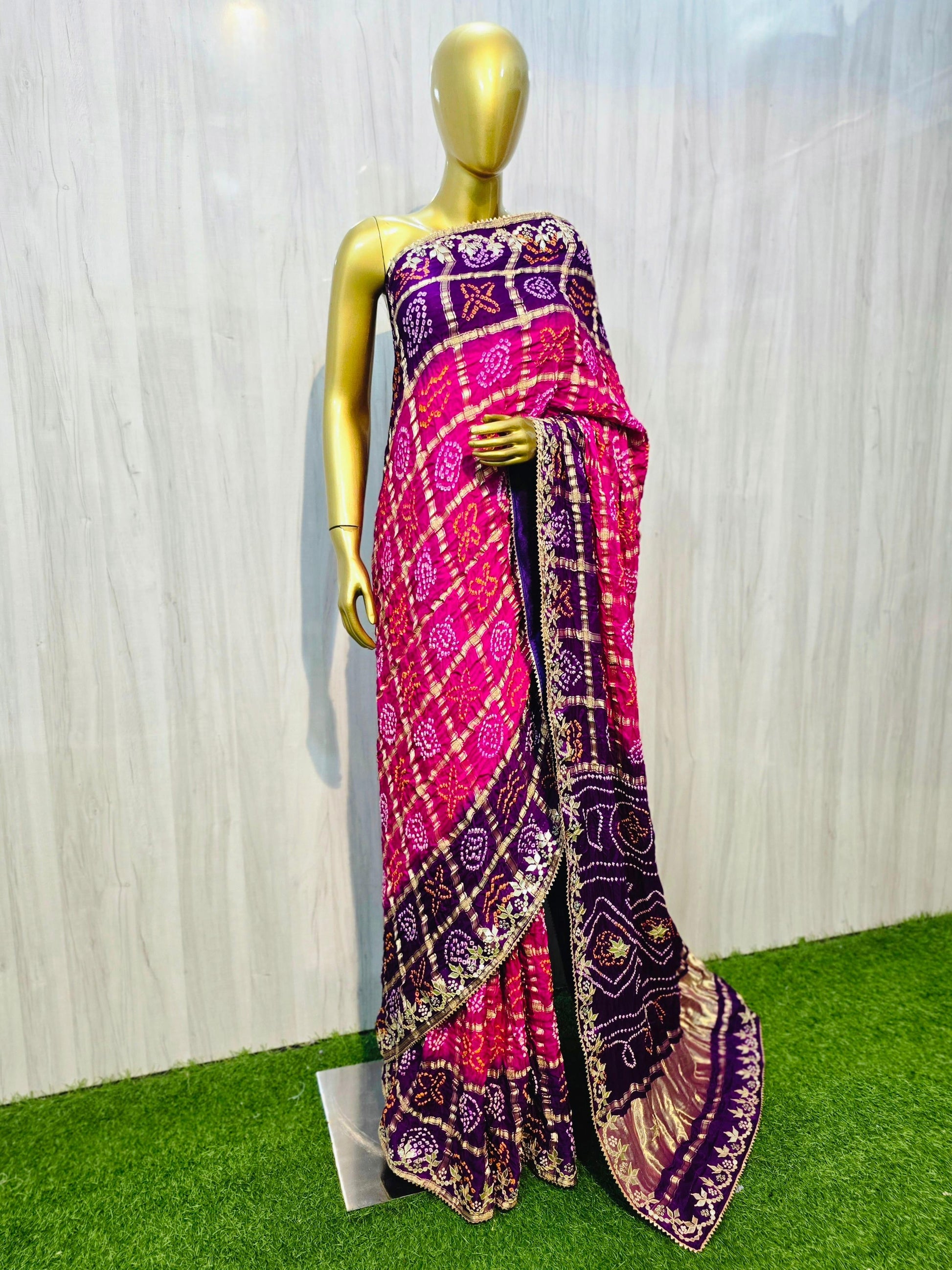 Purple gajji silk saree gharchola sarees SaffronFashion