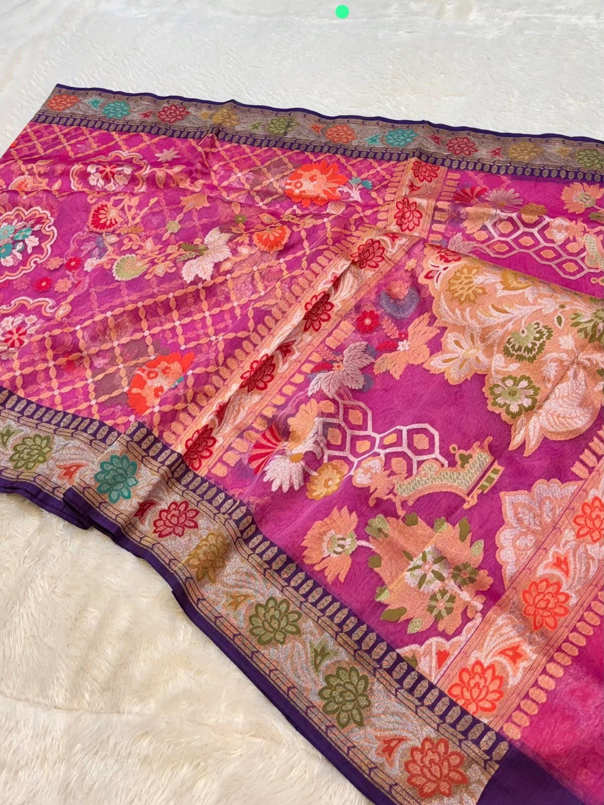 Tilfi saree kora jamdani saree Indian sari blouse SaffronFashion