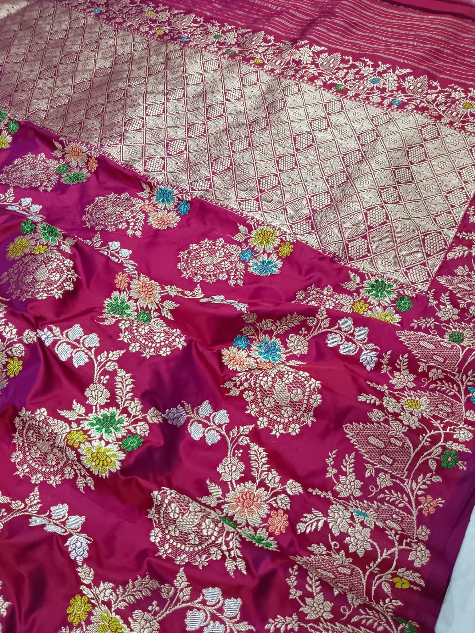 Pink bridal saree Indian beautiful sari - Saffronfashionindia
