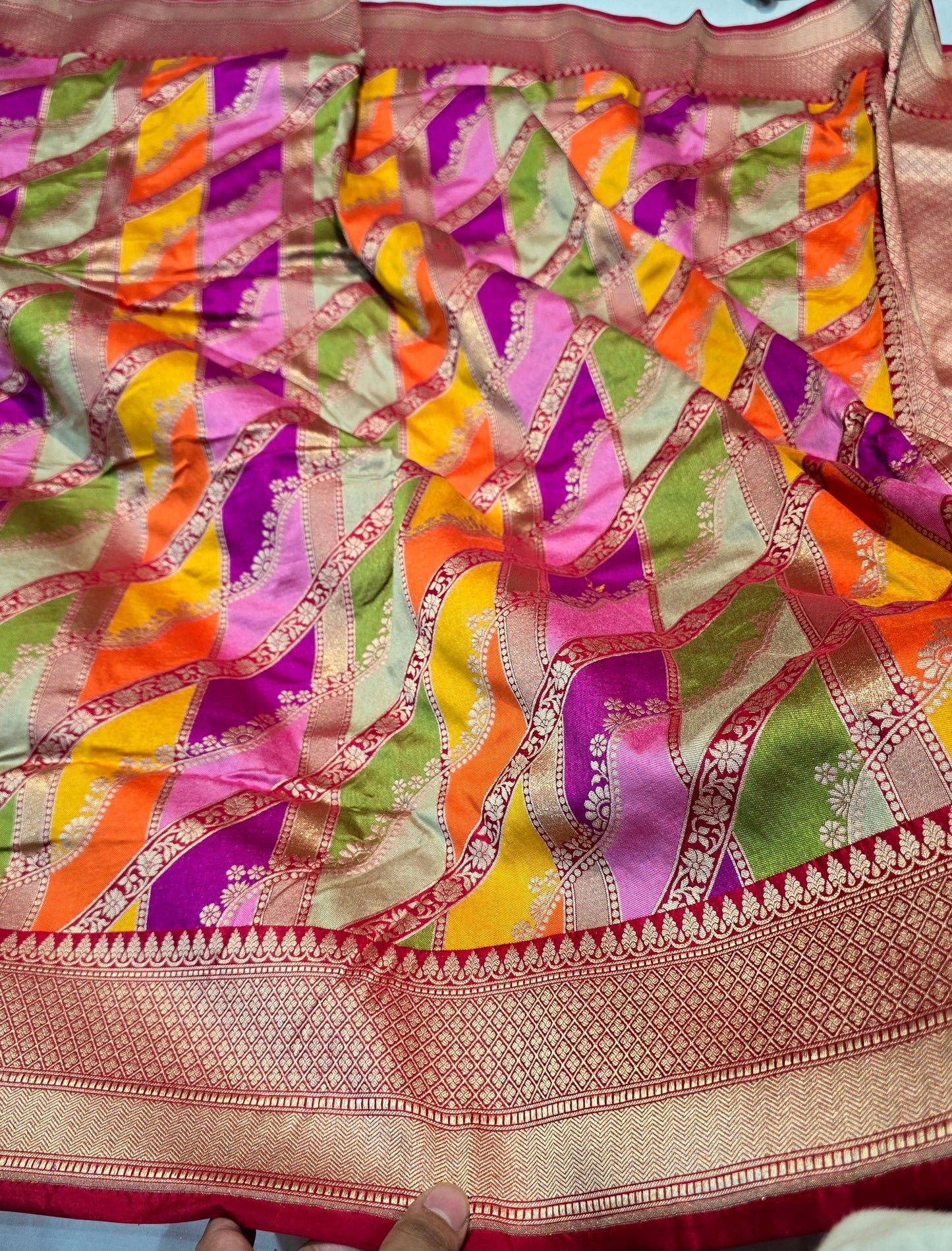 Muglai jamdani saree Banarsi sarees Indian sari blouse SaffronFashion