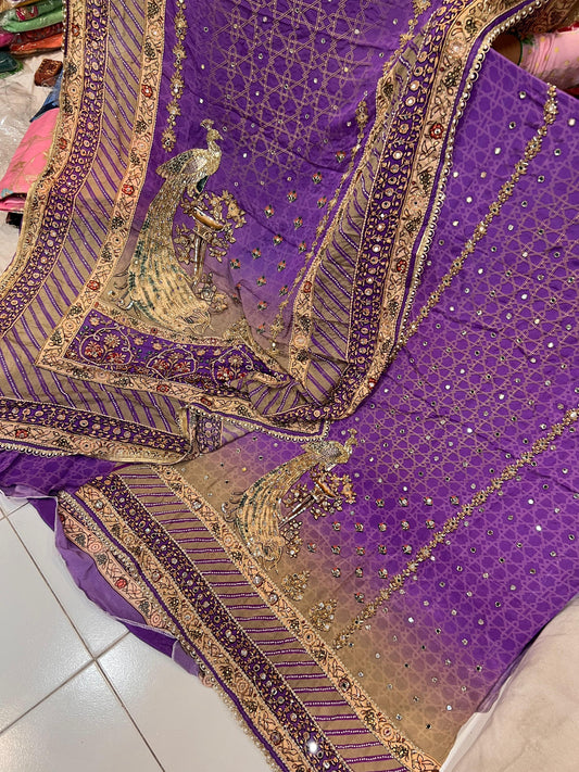 Naveli crepe chinon kurta dupatta set - Saffronfashionindia