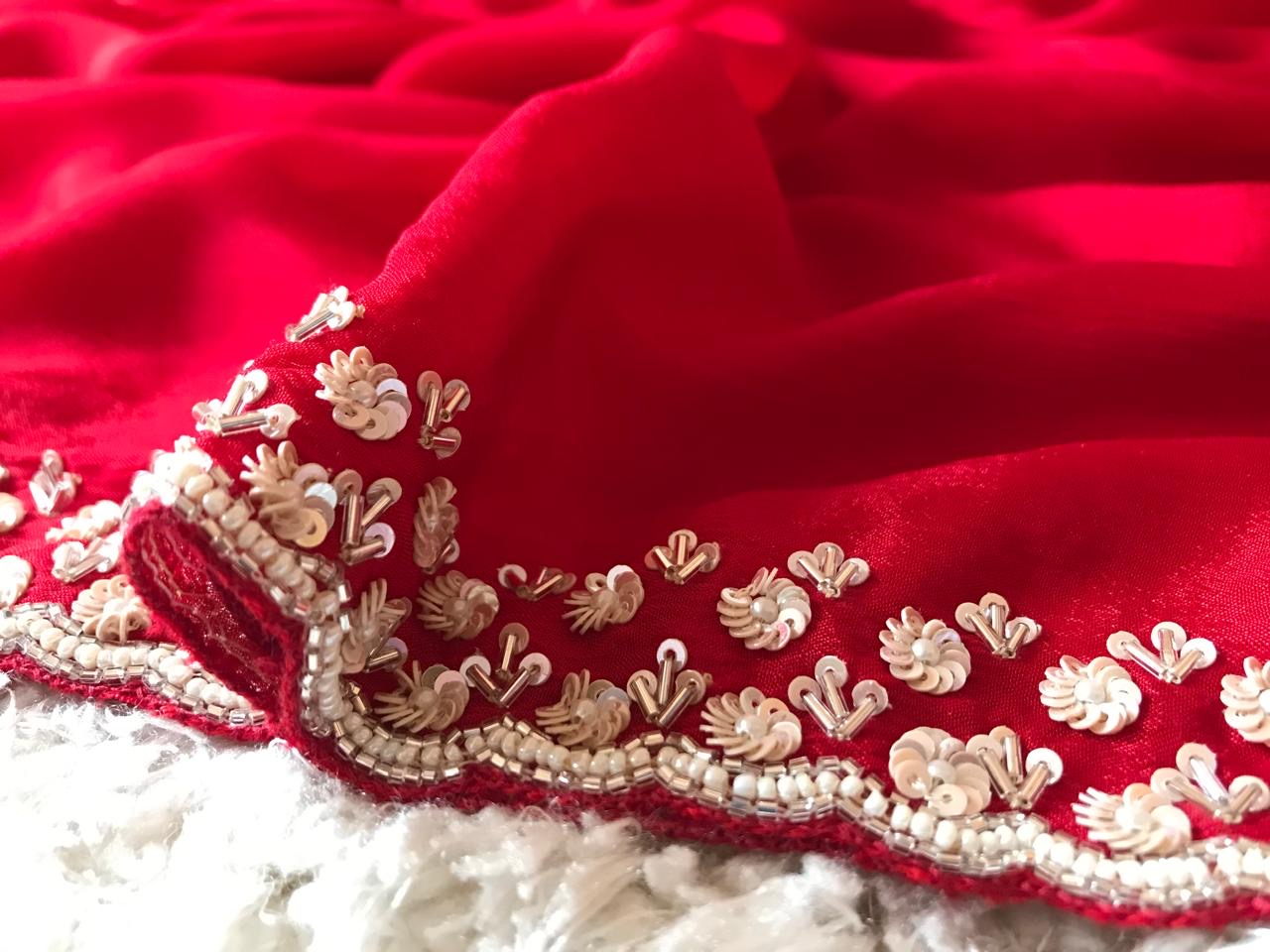 Bridal red saree Indian saree Partywear sarees Saffronfashionindia