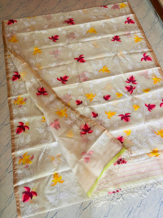 Sarojini Tantuj jamdani Indian traditional sarees - Saffronfashionindia