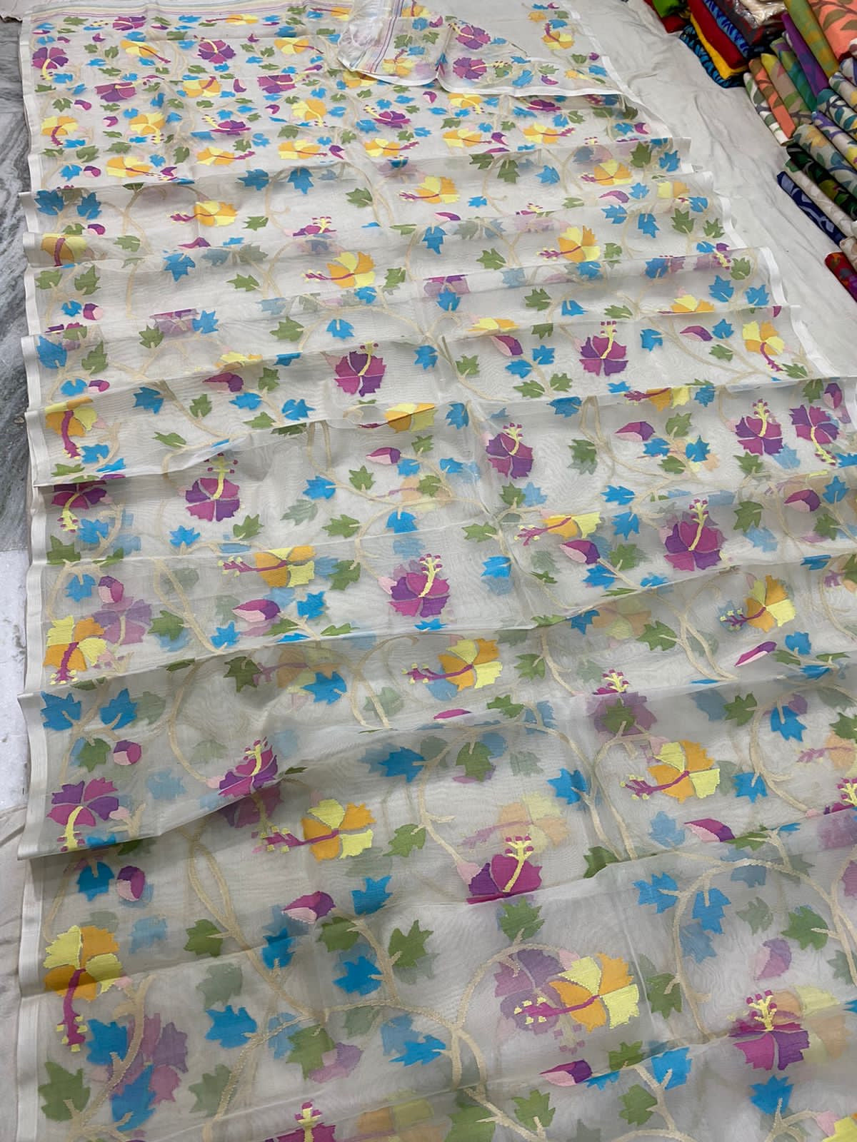 Ramesha tantuj muslin jamdani sarees - Saffronfashionindia