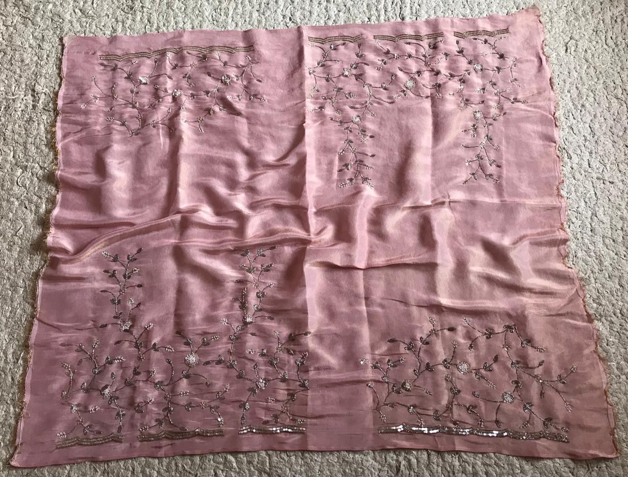 Rose pink premium tissue silk saree Partywear sarees - Saffronfashionindia
