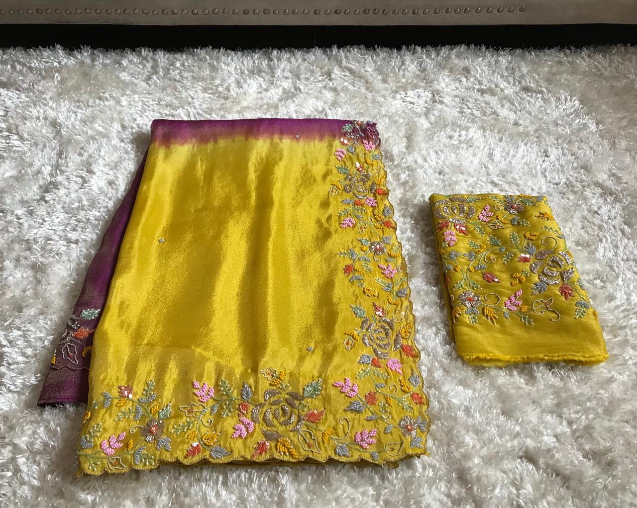 Premium Zari tissue silk saree Partywear sarees - Saffronfashionindia