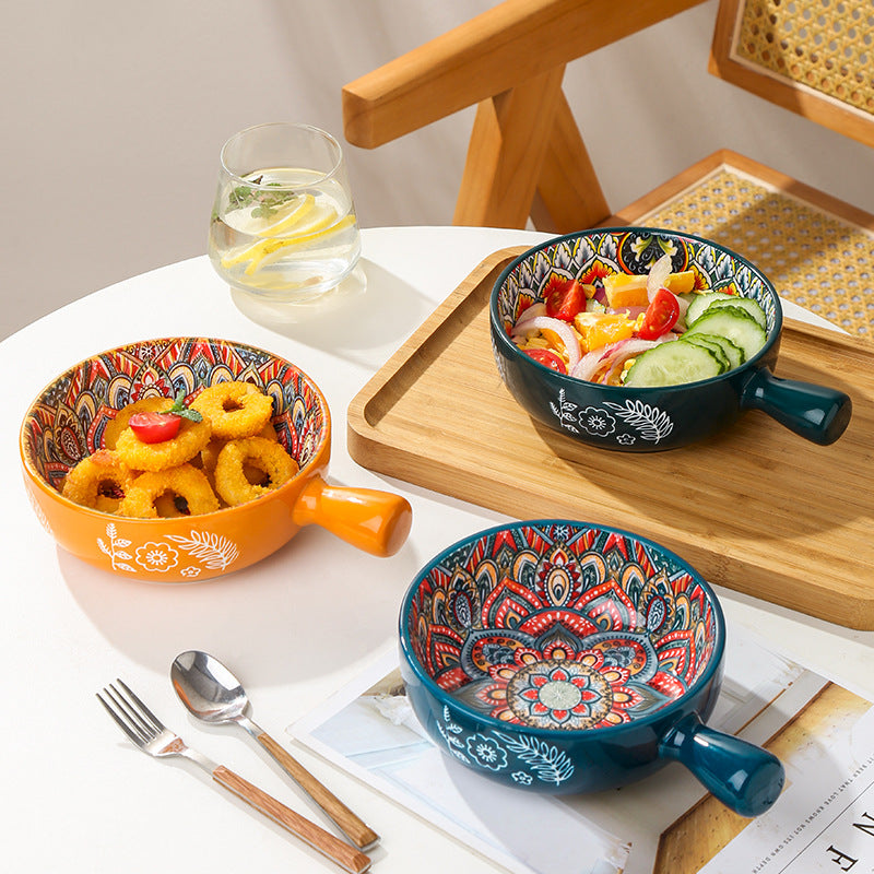 Glazed Salad Bowl Dessert Bowl Household - Saffronfashionindia