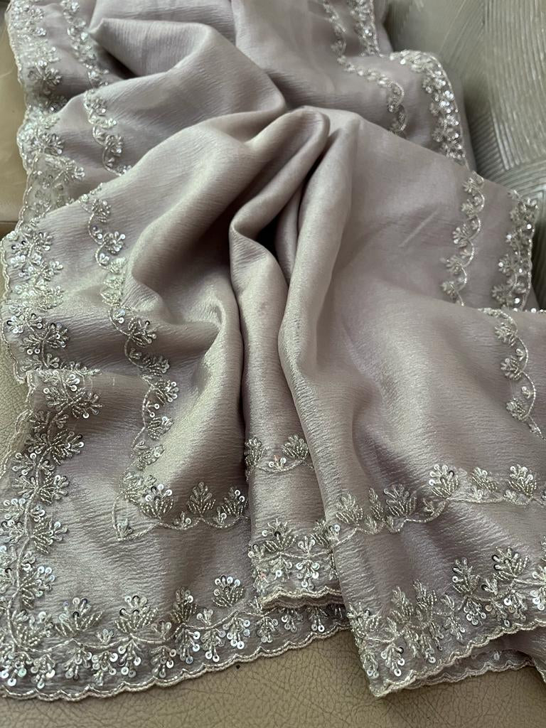 Ruhaani crushed tissue partywear sarees - Saffronfashionindia