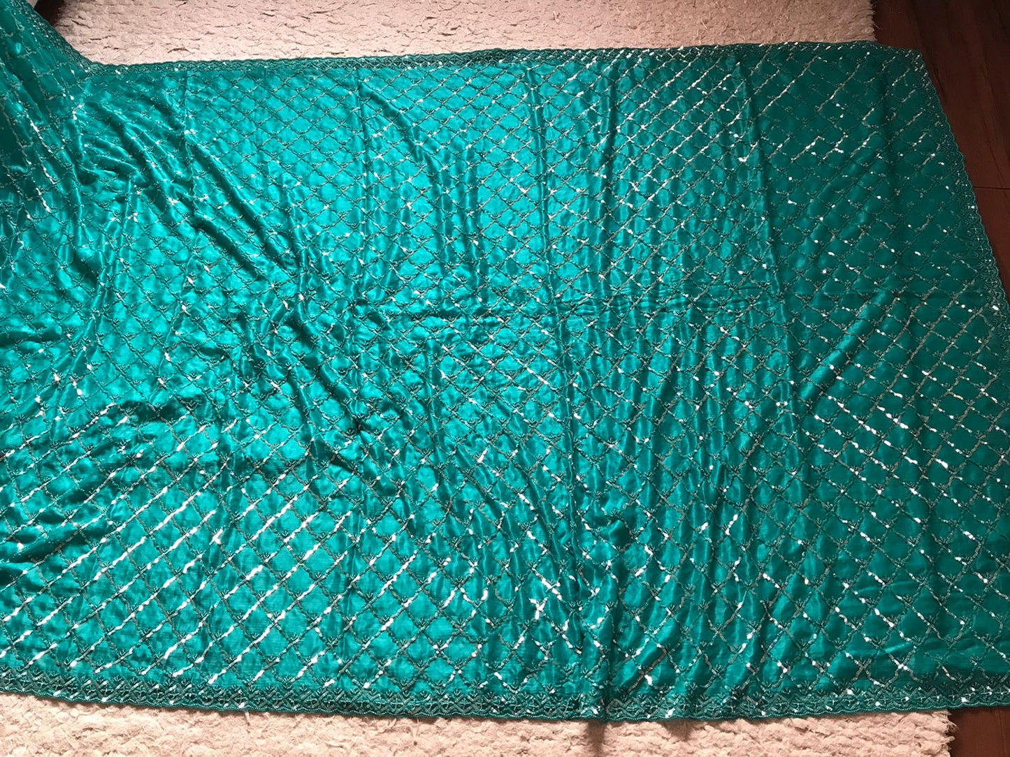 Turquoise Inspired Luxury Premium Saree - Saffronfashionindia