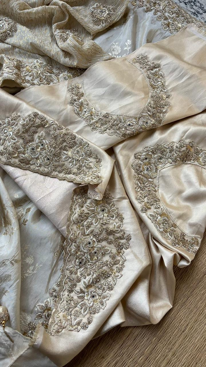 White Angela Mumga Silk Sarees Indian Saree - Saffronfashionindia