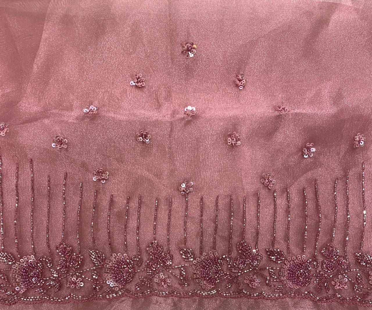 Elegant beautiful organza saree Partywear saree blouse reception saree - Saffronfashionindia