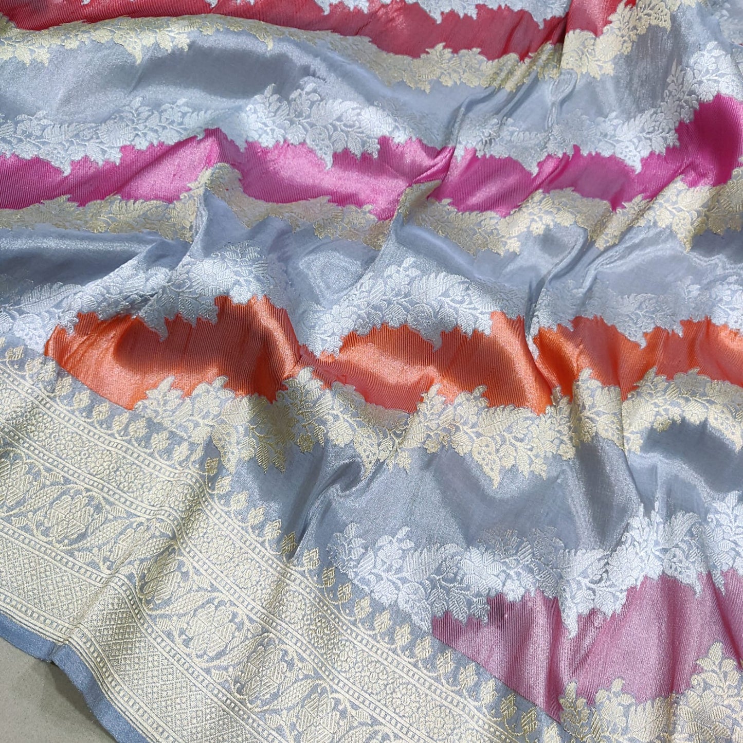 Rangkat inspired handwoven tissue silk saree - Saffronfashionindia