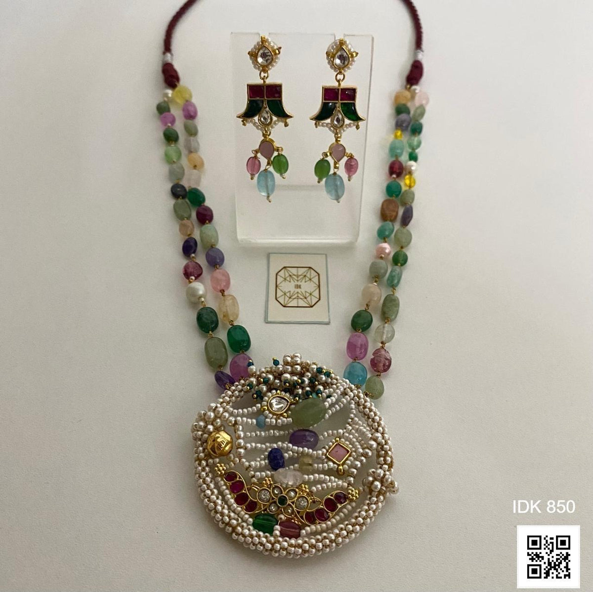 Beaded necklace set pearl necklace trendy neck piece Saffronfashionindia