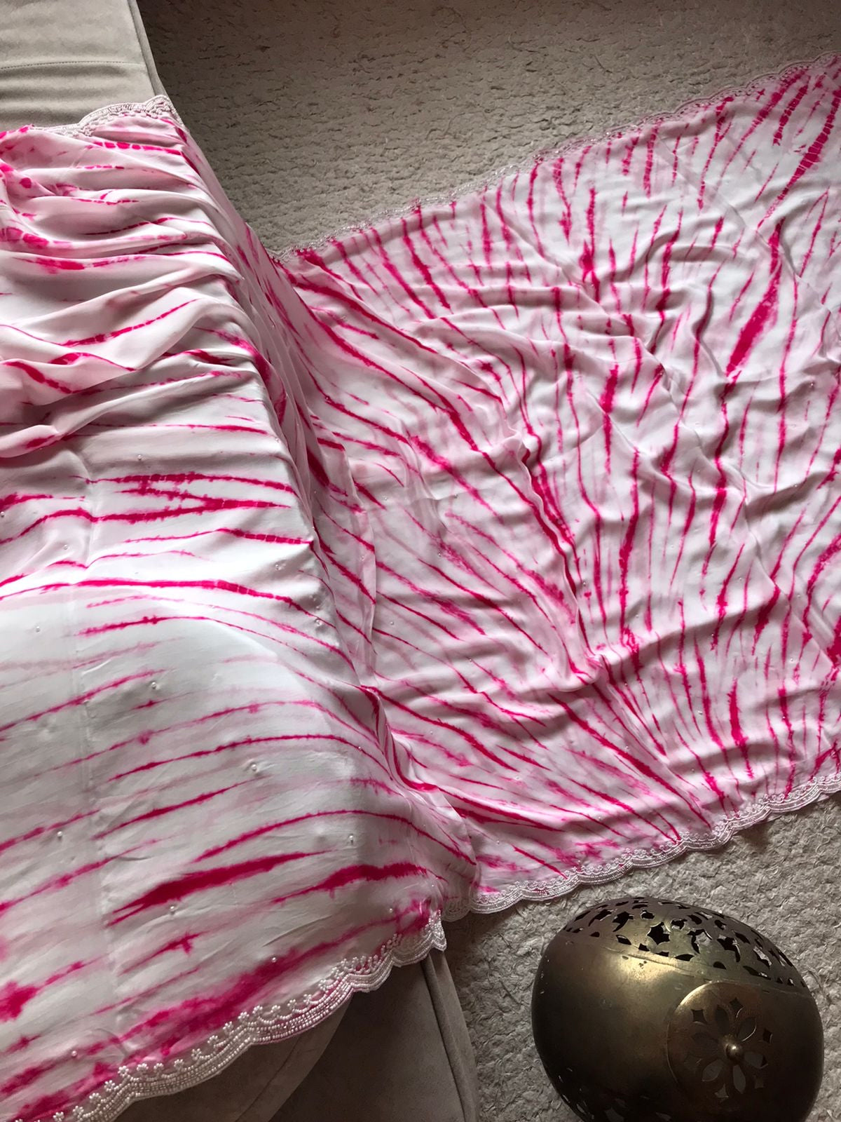 Shibori tie dye premium marble crepe sarees - Saffronfashionindia