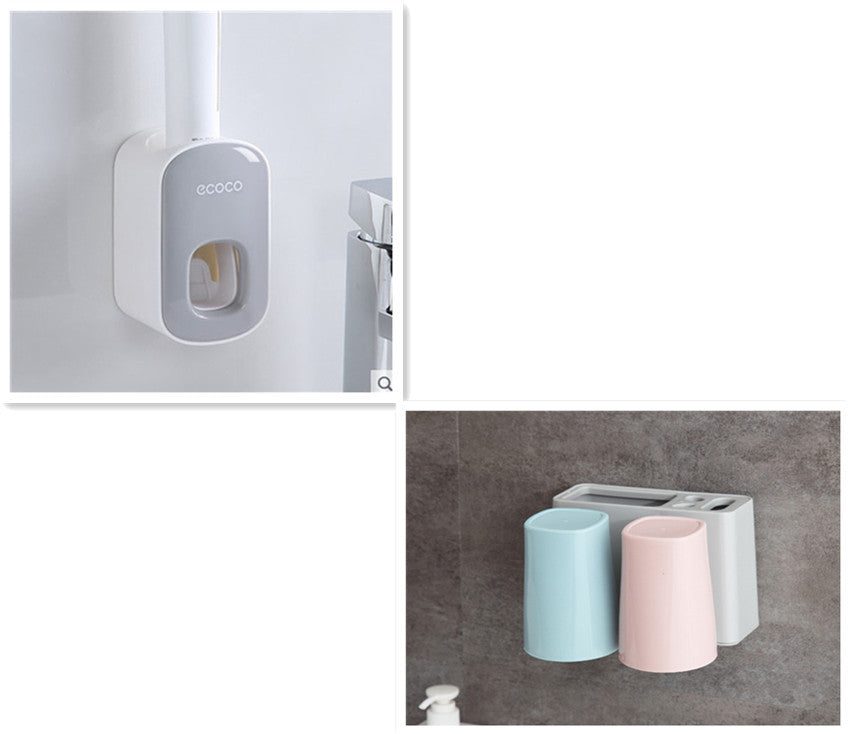 Wall Mounted Automatic Toothpaste Holder Bathroom Accessories Set Dispenser - Saffronfashionindia