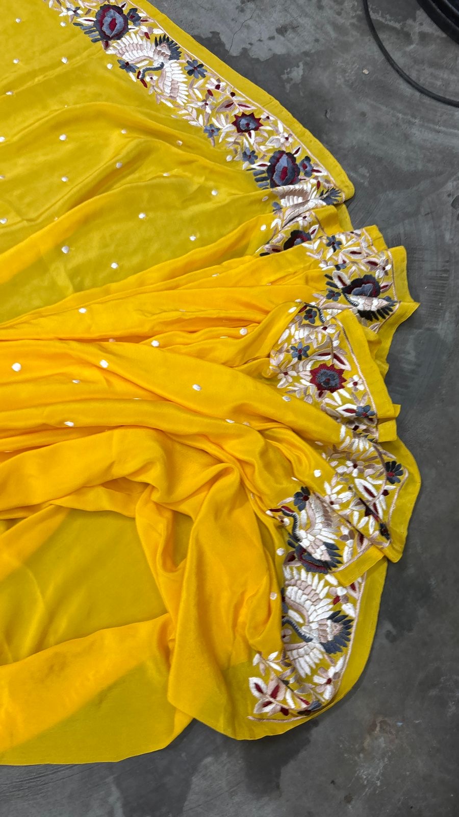 Yellow Parsi Gara saree Indian sarees traditional sari blouse set Saffronfashionindia