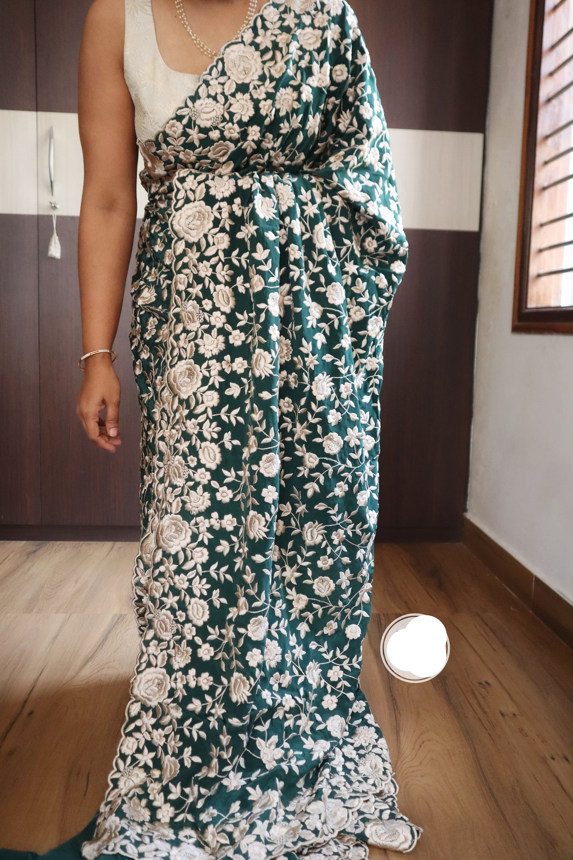Luvisha Parsi inspired saree crepe beautiful sarees - Saffronfashionindia