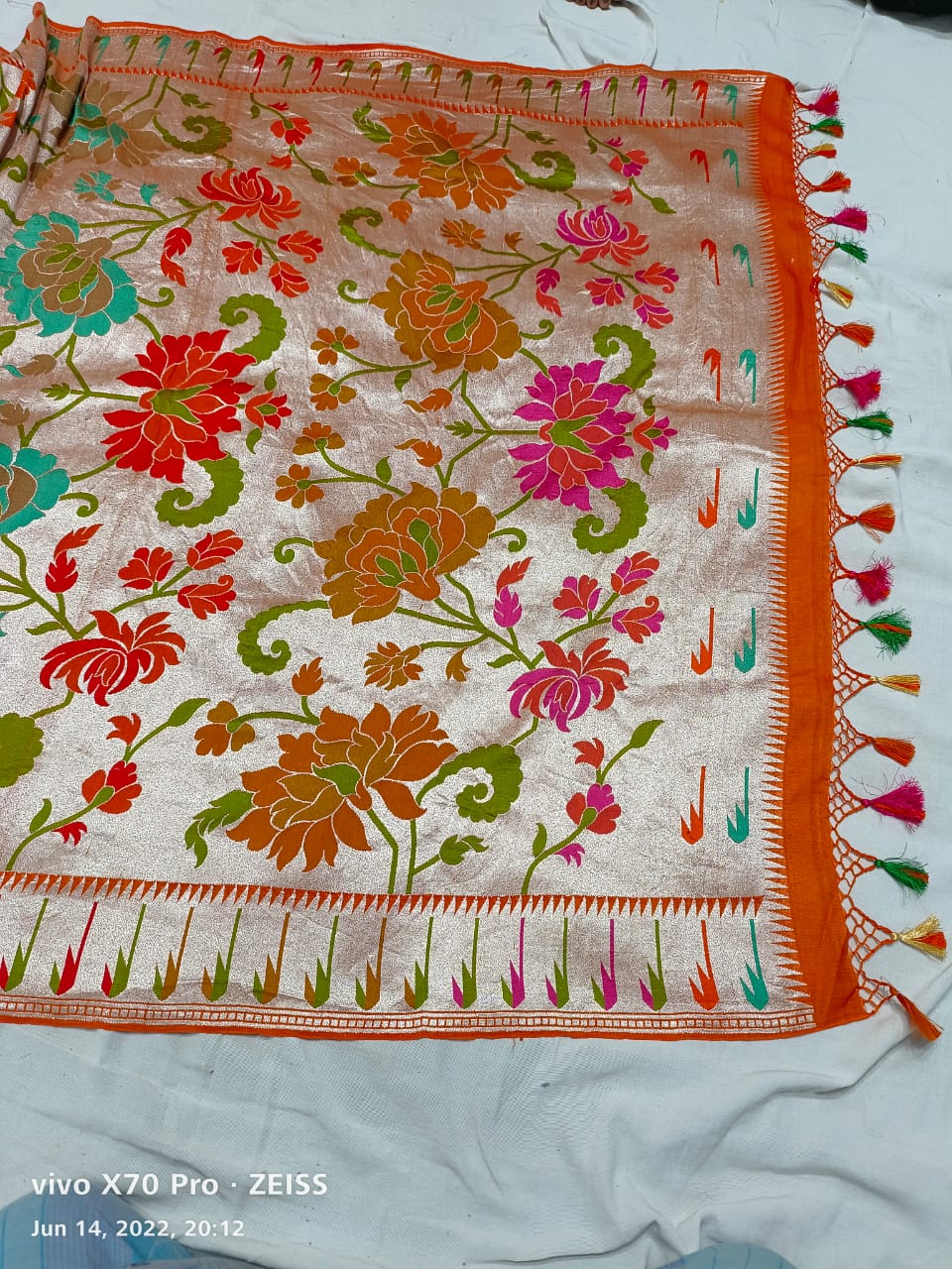 Tussar Khaddi Gorgette handloom saree Indian sari - Saffronfashionindia