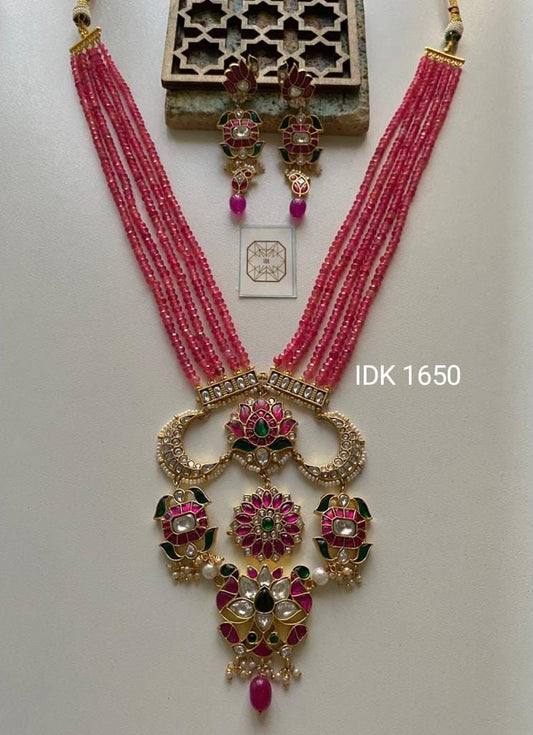 Venisha pacchi kundan necklace set - Saffronfashionindia