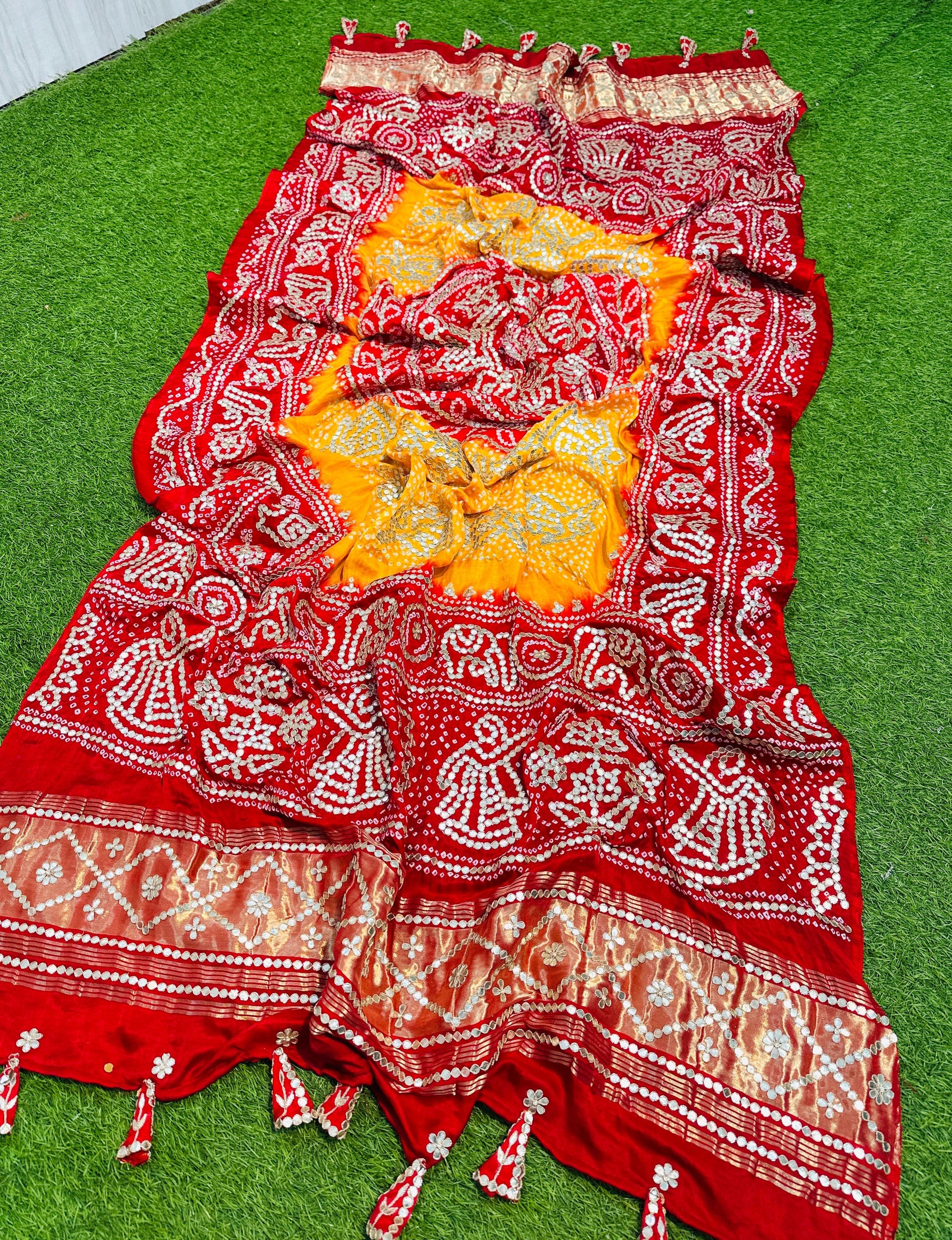 Luxurious gajji silk dupatta Indian traditional dupatta - Saffronfashionindia