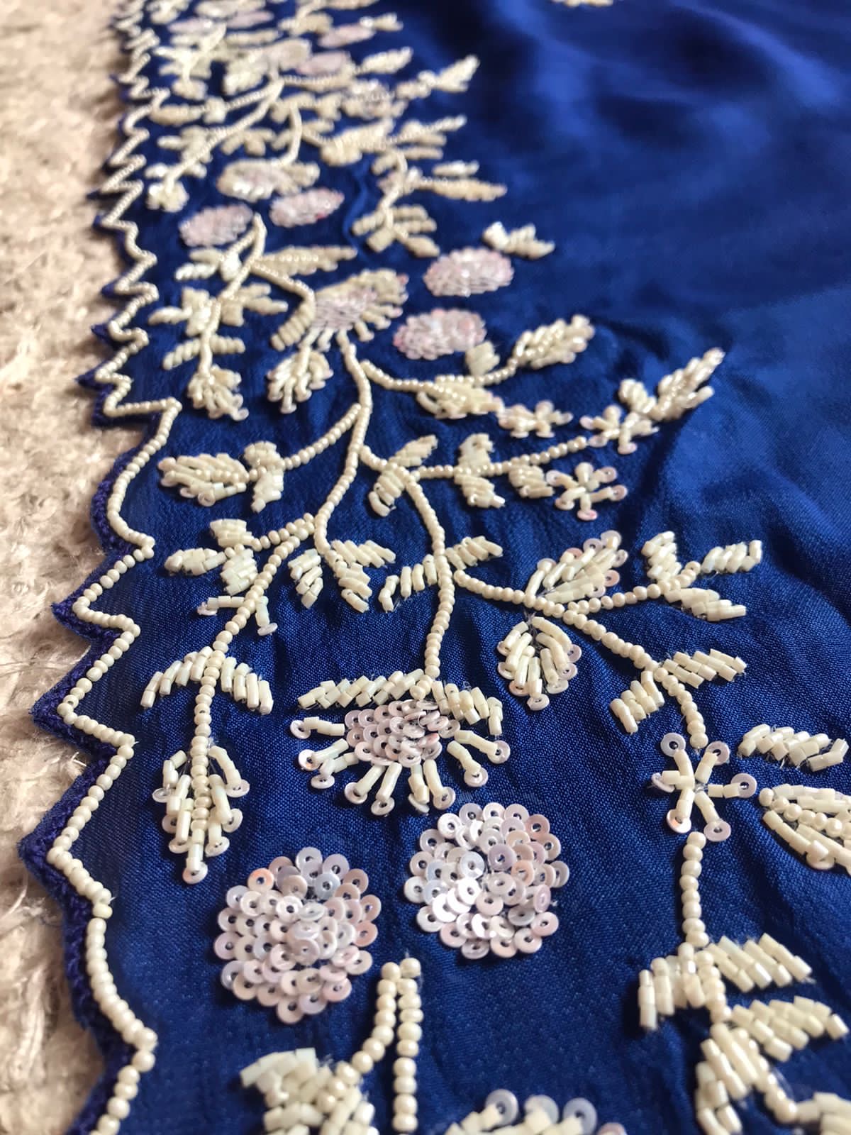 Pearl Elegabt Blue Gorgette women Saree - Saffronfashionindia