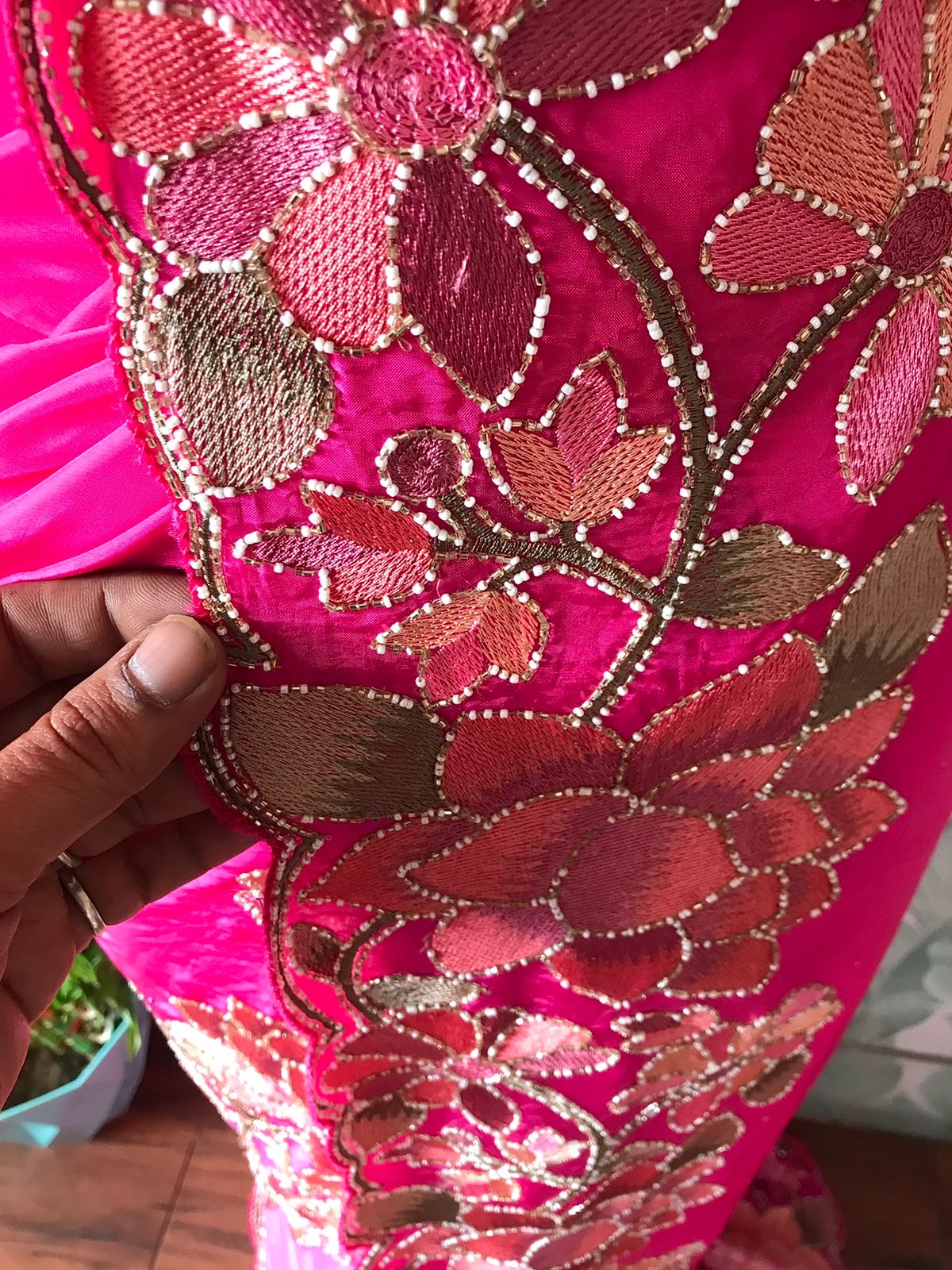 Premium floral saree organza saree beautiful sari blouse SaffronFashion