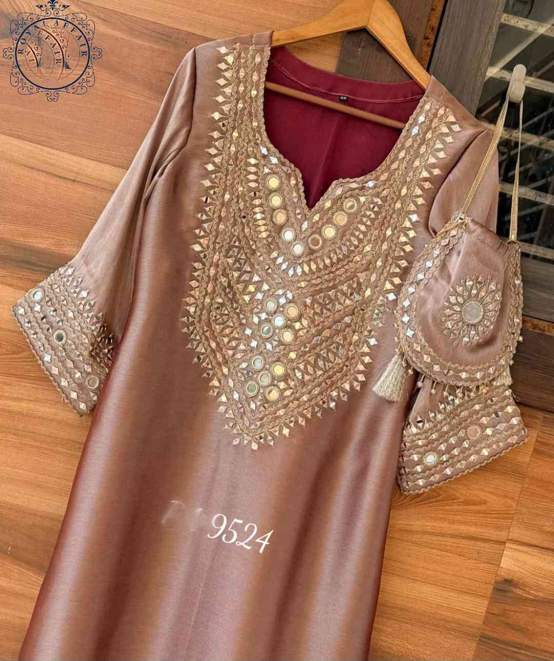 Tissue designer dress stitched dress long dresses Saffronfashionindia