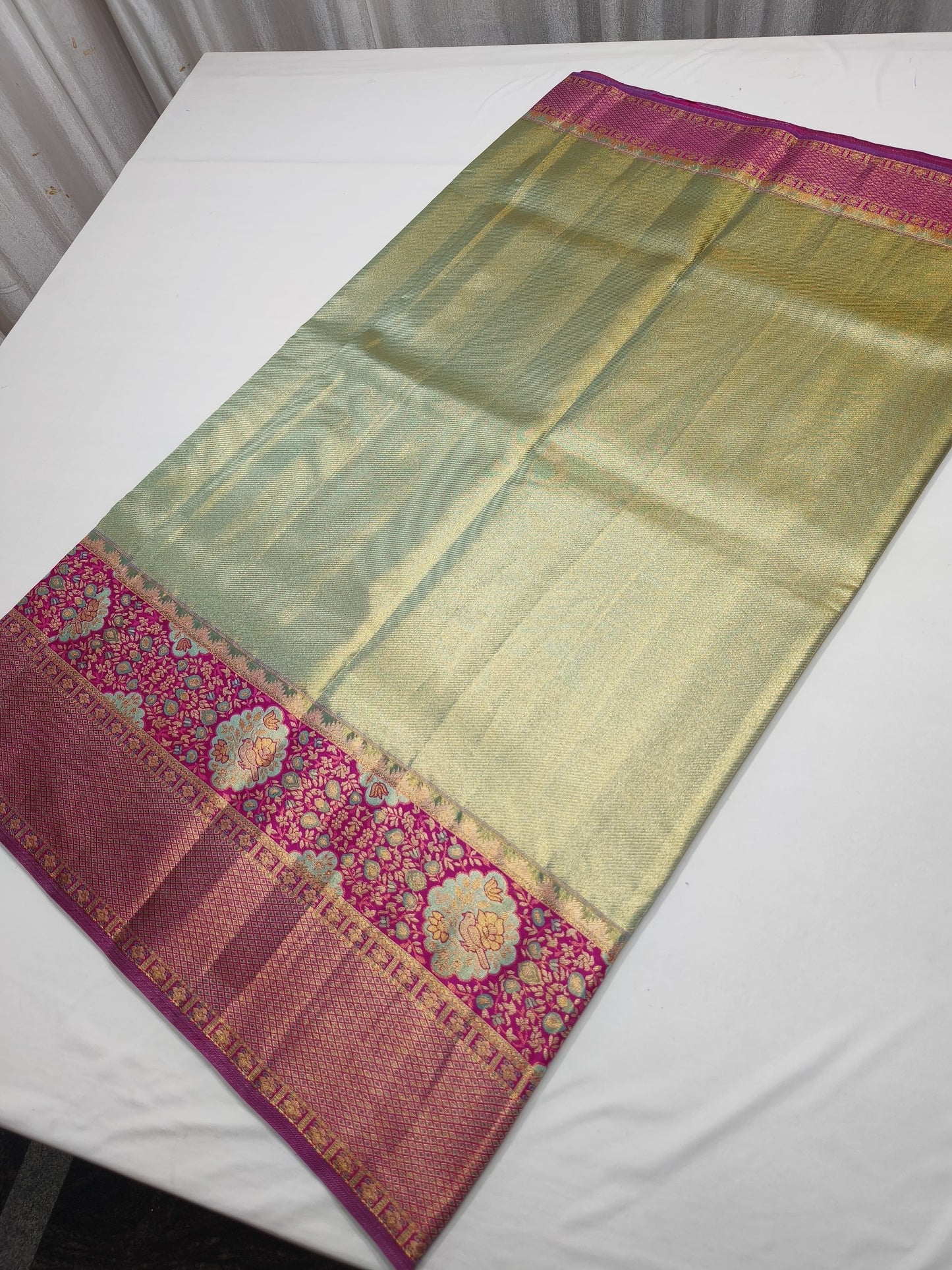 Kismis meenakari saree Kanjeevaram saree Indian sari blouse - Saffronfashionindia