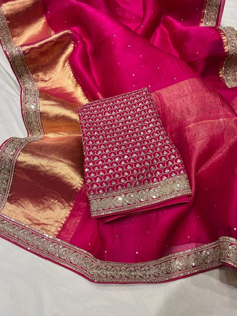 Ruksaar Kanjeevaram inspired Indian sarees - Saffronfashionindia