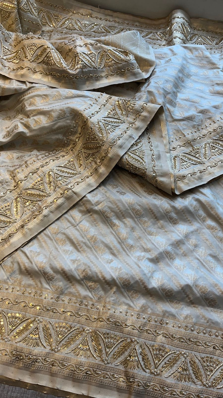 Navesha zardosi Katan silk saree Indian sarees SaffronFashion