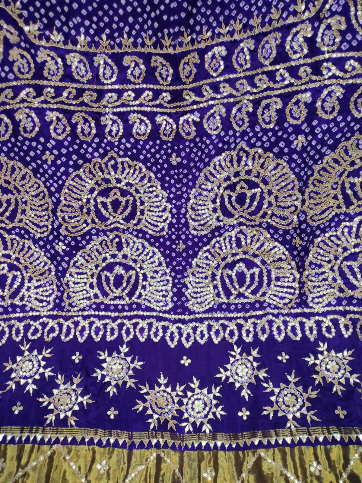 Blue Bandhani saree gajji silk saree traditional sari - Saffronfashionindia