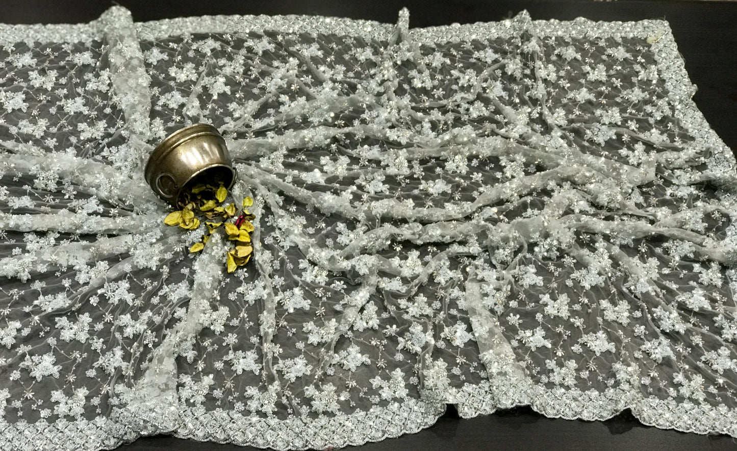 Designer net saree stylish sari blouse wedding sarees SaffronFashion