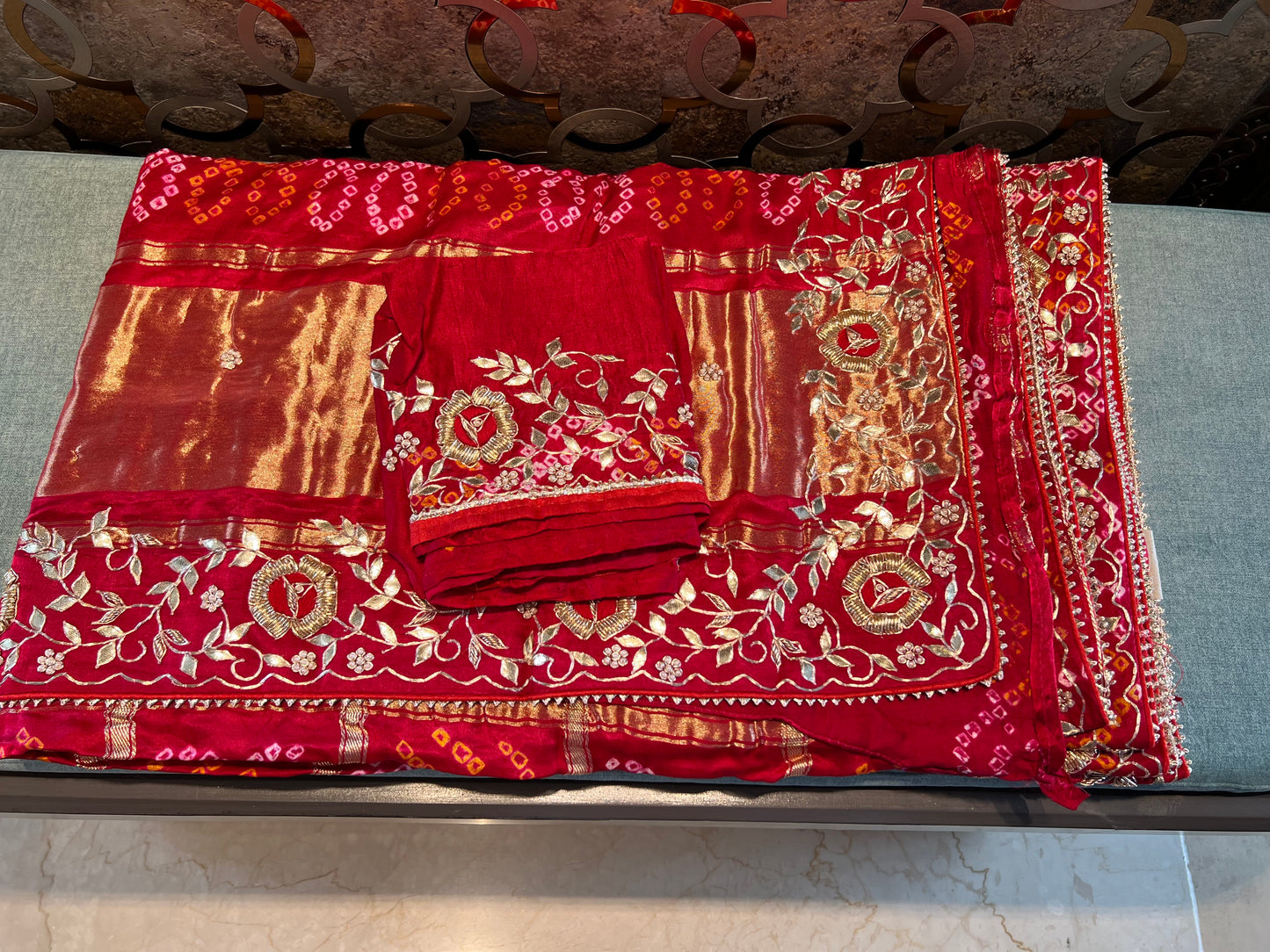 Bridal saree Gajji silk saree Indian sarees - Saffronfashionindia
