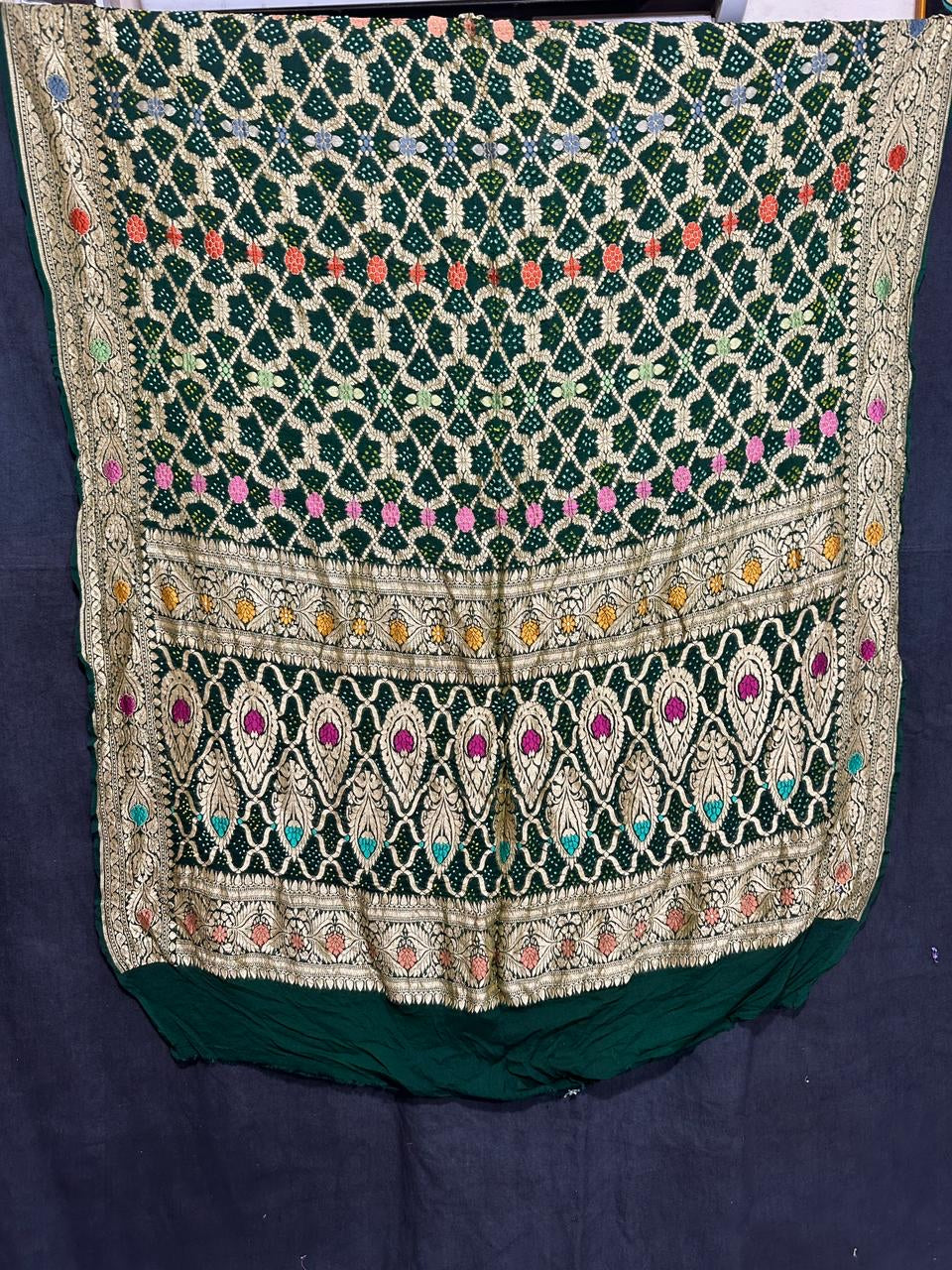 Ravish Meenakari bandhej Dupatta - Saffronfashionindia