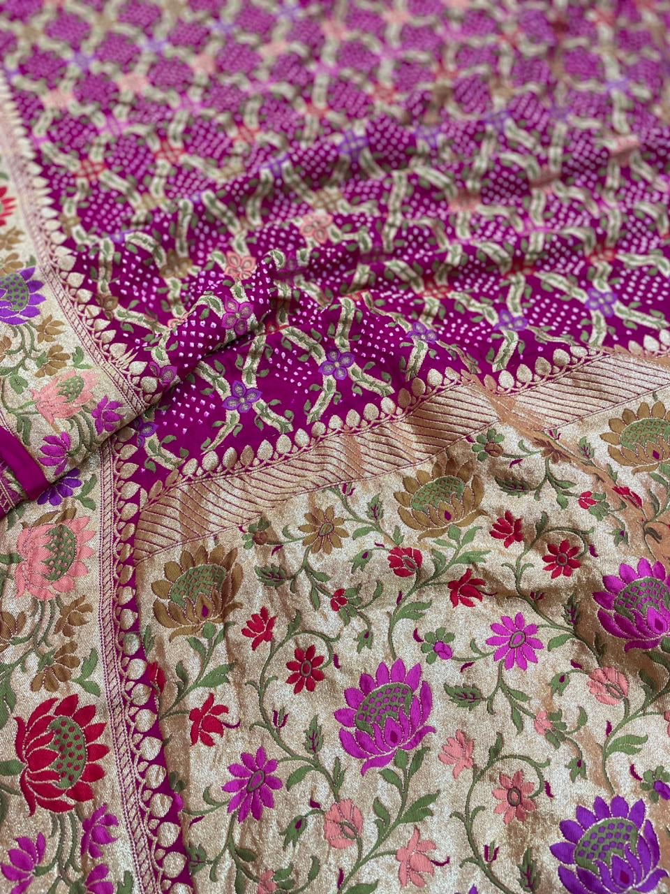 Mazhabi gorgette Meenakari exclusive dupattas Saffronfashionindia