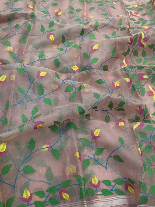 Jamdani handwoven Indian traditional saree - Saffronfashionindia