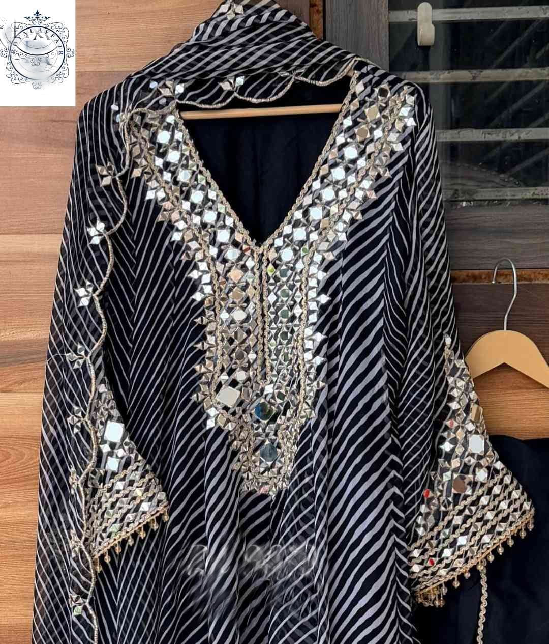 Lehariya Anarkali salwar suit women dresses SaffronFashion