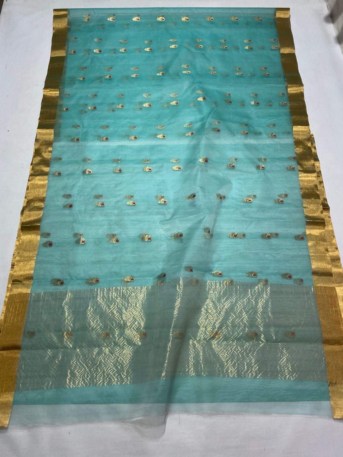 Firoza chanderi saree katan silk saree Indian sarees SaffronFashion