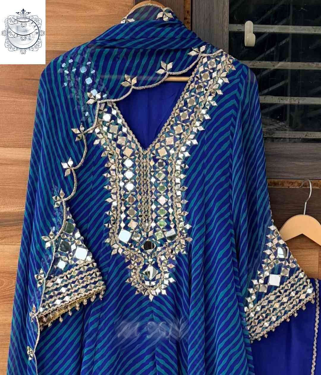 Lehariya Anarkali salwar suit women dresses SaffronFashion