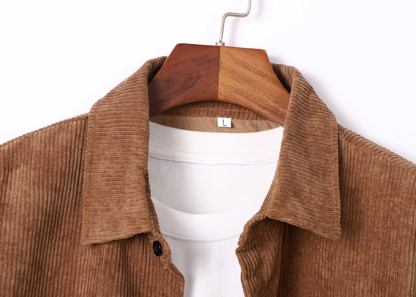 Men's Fashion Stitching Corduroy Long-sleeved Shirt - Saffronfashionindia