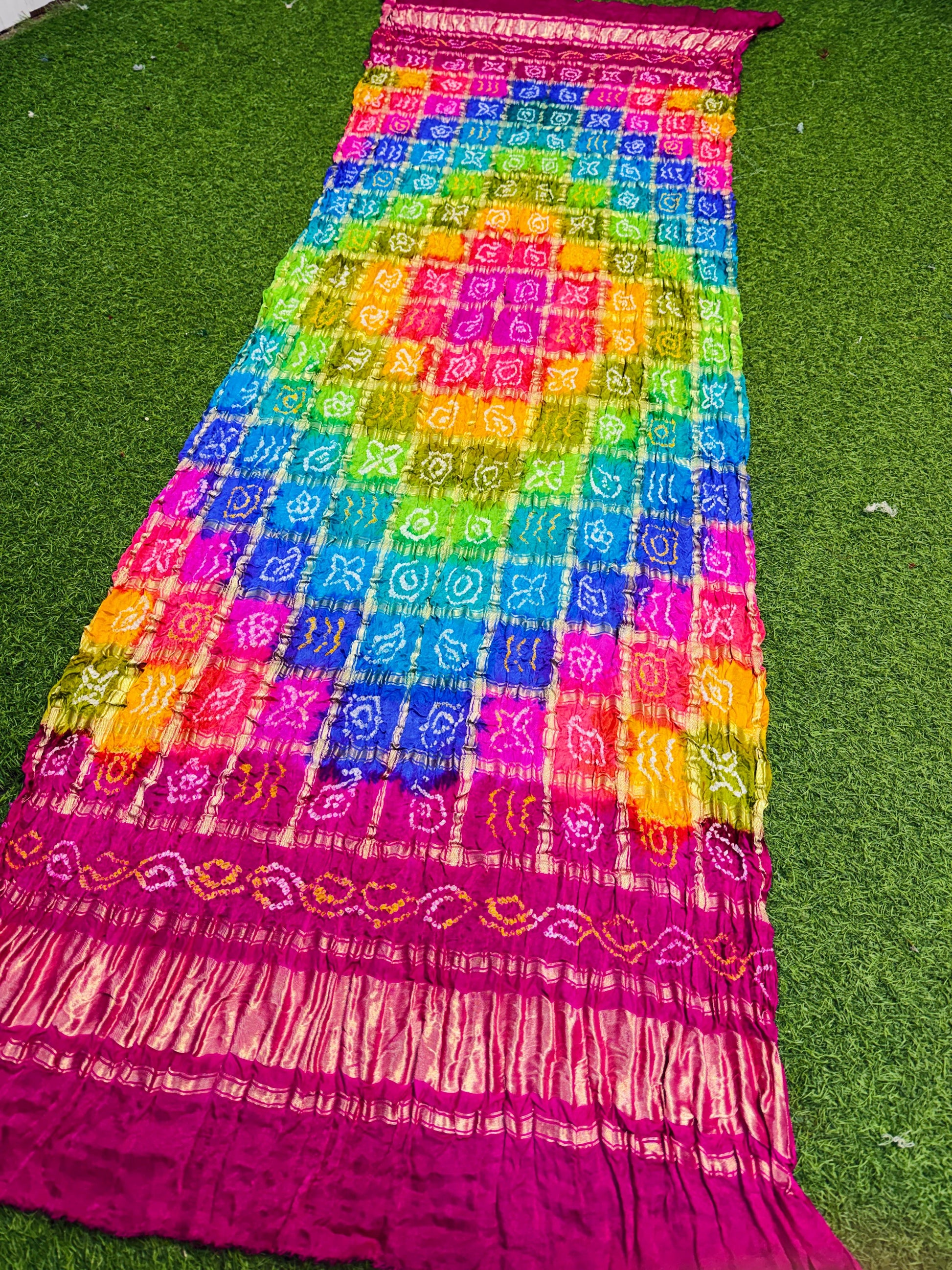 Multicolour dupatta gajji silk dupatta gharchola dupatta Saffronfashionindia
