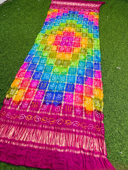 Multicolour dupatta gajji silk dupatta gharchola dupatta Saffronfashionindia